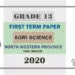 Grade 13 Agri Science 1st Term Test Paper 2020 | North Western Province