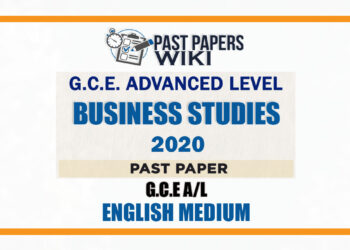 2020 A/L Business Studies Past Paper | English Medium