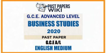 2020 A/L Business Studies Past Paper | English Medium