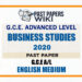 2020 A/L Business Studies Past Paper | English Medium