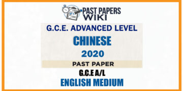 2020 A/L Chinese Past Paper | English Medium