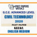 2020 A/L Civil Technology Past Paper | English Medium