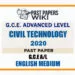 2020 A/L Civil Technology Past Paper | English Medium