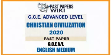 2020 A/L Christian Civilization Past Paper | English Medium
