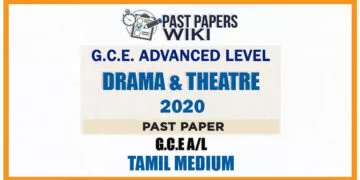 2020 A/L Drama And Theatre Past Paper | Tamil Medium