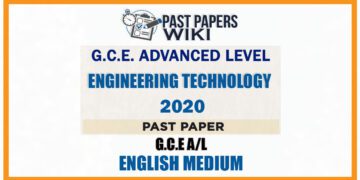 2020 A/L Engineering Technology Past Paper | English Medium