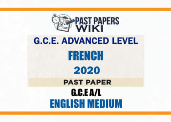 2020 A/L French Past Paper | English Medium