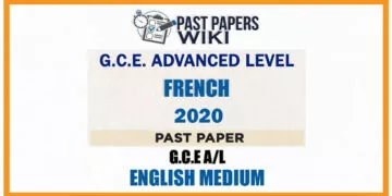 2020 A/L French Past Paper | English Medium