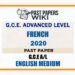 2020 A/L French Past Paper | English Medium