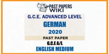 2020 A/L German Past Paper | English Medium