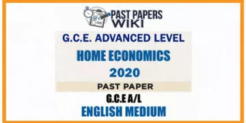 2020 A/L Home Economics Past Paper | English Medium