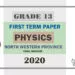 Grade 13 Physics 1st Term Test Paper 2020 | North Western Province