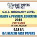 2015 O/L Health And Physical Education Past Paper | Tamil Medium