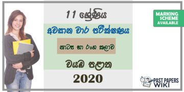 Grade 11 Drama Paper 2020 (3rd Term Test) | North Western Province
