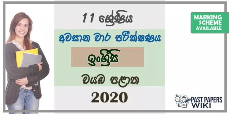 Grade 11 English Paper 2020 (3rd Term Test) | North Western Province