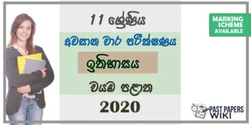 Grade 11 History Paper 2020 (3rd Term Test) | North Western Province