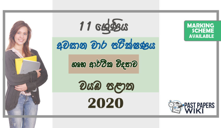 Grade 11 Home Science Paper 2020 (3rd Term Test) | North Western Province