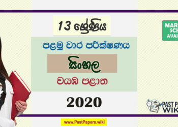 Grade 13 Sinhala 1st Term Test Paper 2020 | North Western Province