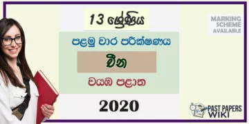 Grade 13 Chinese 1st Term Test Paper 2020 | North Western Province