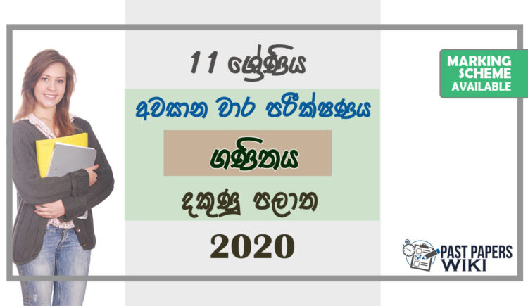 Grade 11 Mathematics Paper 2020 (3rd Term Test) | Southern Province