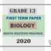 Grade 13 Biology 1st Term Test Paper 2020 | North Western Province