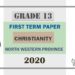 Grade 13 Christianity 1st Term Test Paper 2020 | North Western Province