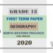 Grade 13 Geography 1st Term Test Paper 2020 | North Western Province