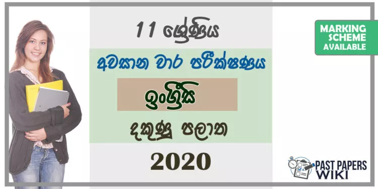 Grade 11 English Paper 2020 (3rd Term Test) | Southern Province