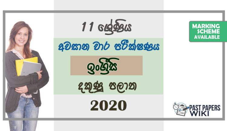Grade 11 English Paper 2020 (3rd Term Test) | Southern Province