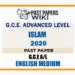 2020 A/L Islam Past Paper | English Medium