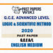 2020 A/L Logic And Scientific Method Past Paper | English Medium
