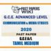 2020 A/L Communication And Media Studies Past Paper | Tamil Medium