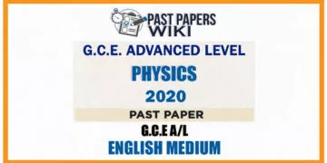 2020 A/L Physics Past Paper | English Medium
