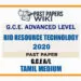 2020 A/L Bio Resource Technology Past Paper | Tamil Medium