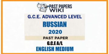 2020 A/L Russian Past Paper