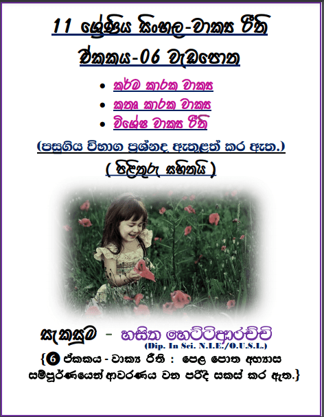 Grade 11 Sinhala Unit 06 | Wakya Riithi