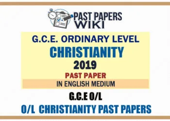 2019 O/L Christianity Past Paper | English Medium