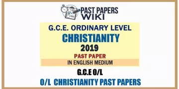 2019 O/L Christianity Past Paper | English Medium