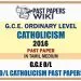 2016 O/L Catholicism Past Paper | Tamil Medium