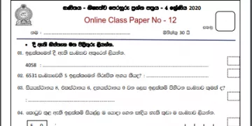 Grade 04 Mathematics | Revision paper – 1st Term