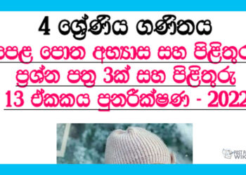 Parimawa Ha Darithawaya (01) Grade 04 Mathematics Unit 13 | Questions and Answers