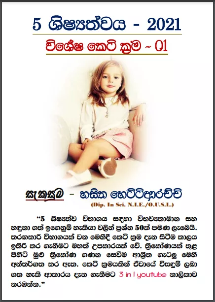 Grade 05 Scholarship Exam | Strategies 01 – 2021
