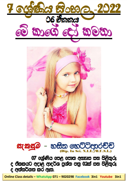 Grade 07 Sinhala Unit 06 | Me Kaage Do Kamatha