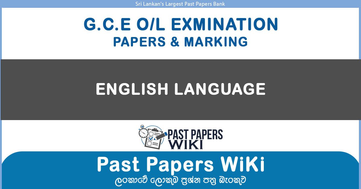 GCE O L English Language Past Papers With Answers Past Papers Wiki