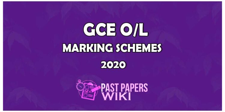 GCE O/L Marking Schemes 2020
