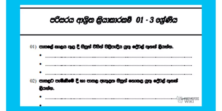 Grade 03 Environment – Unit 01 | Environmental activities