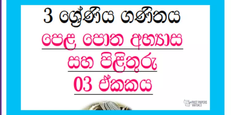 Grade 03 Mathematics unit 03 questions & answers