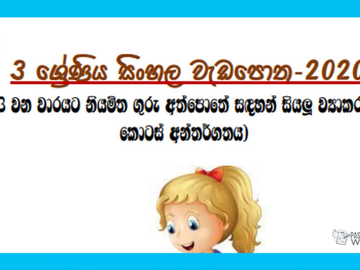 grade 03 sinhala grammar workbook 2020
