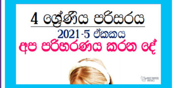 Grade 04 Environment | Unit 05- Apa Pariharanaya Karana De