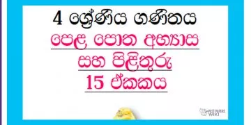 Grade 04 Mathematics | Unit 15 Questions and Answers